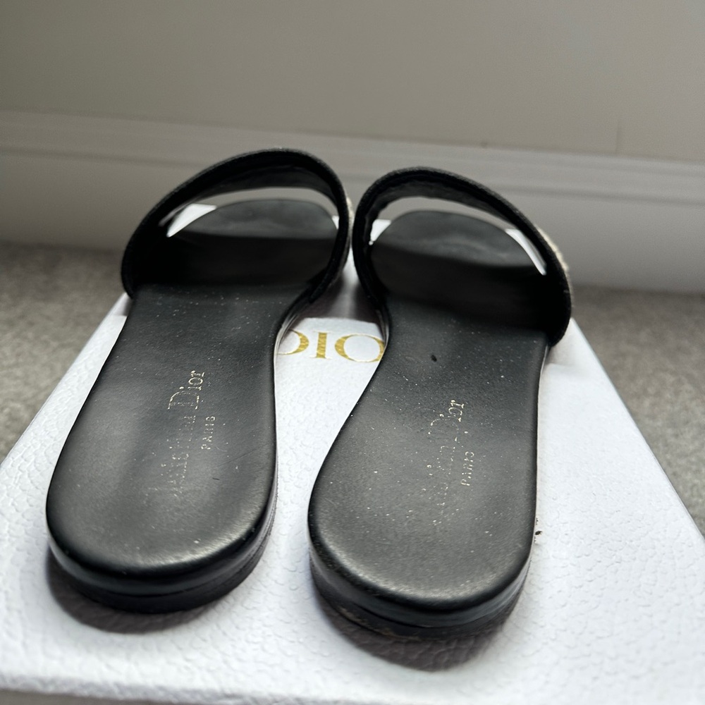 Dior Black and Cream Women's Slides - Picture 4 of 6